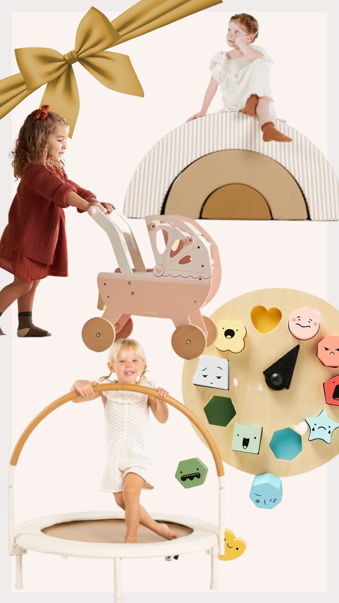 Unique and fun gifts for the littles in your life! 
🤍
Mini trampoline, Puzzles, Buggy for dolls, Stroller for dolls, Fort building blocks

#LTKHolidaySale #LTKkids #LTKGiftGuide