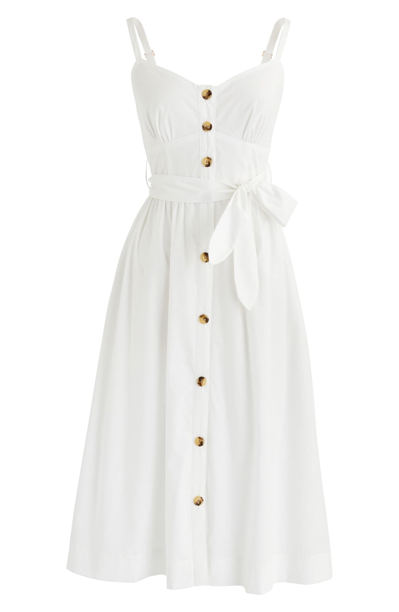 J.Crew Classic Button Front Cotton Poplin Sundress (Regular & Petite) | Nordstrom