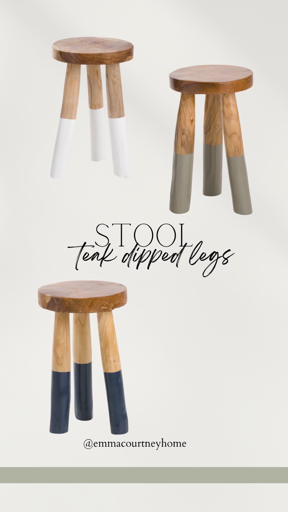 Teak dipped leg stool. Look for less 

#LTKhome #LTKFind #LTKunder50