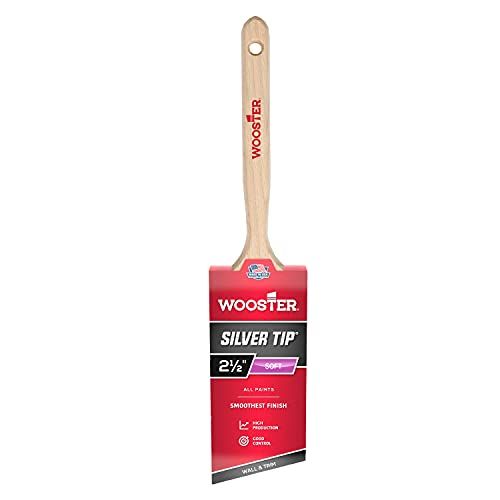Wooster 5221-2 1/2 Brush 5221-2-1/2 Tip Angle Sash Paintbrush, 2-1/2-Inch, 2-1/2 Inch, White,Silver | Amazon (US)