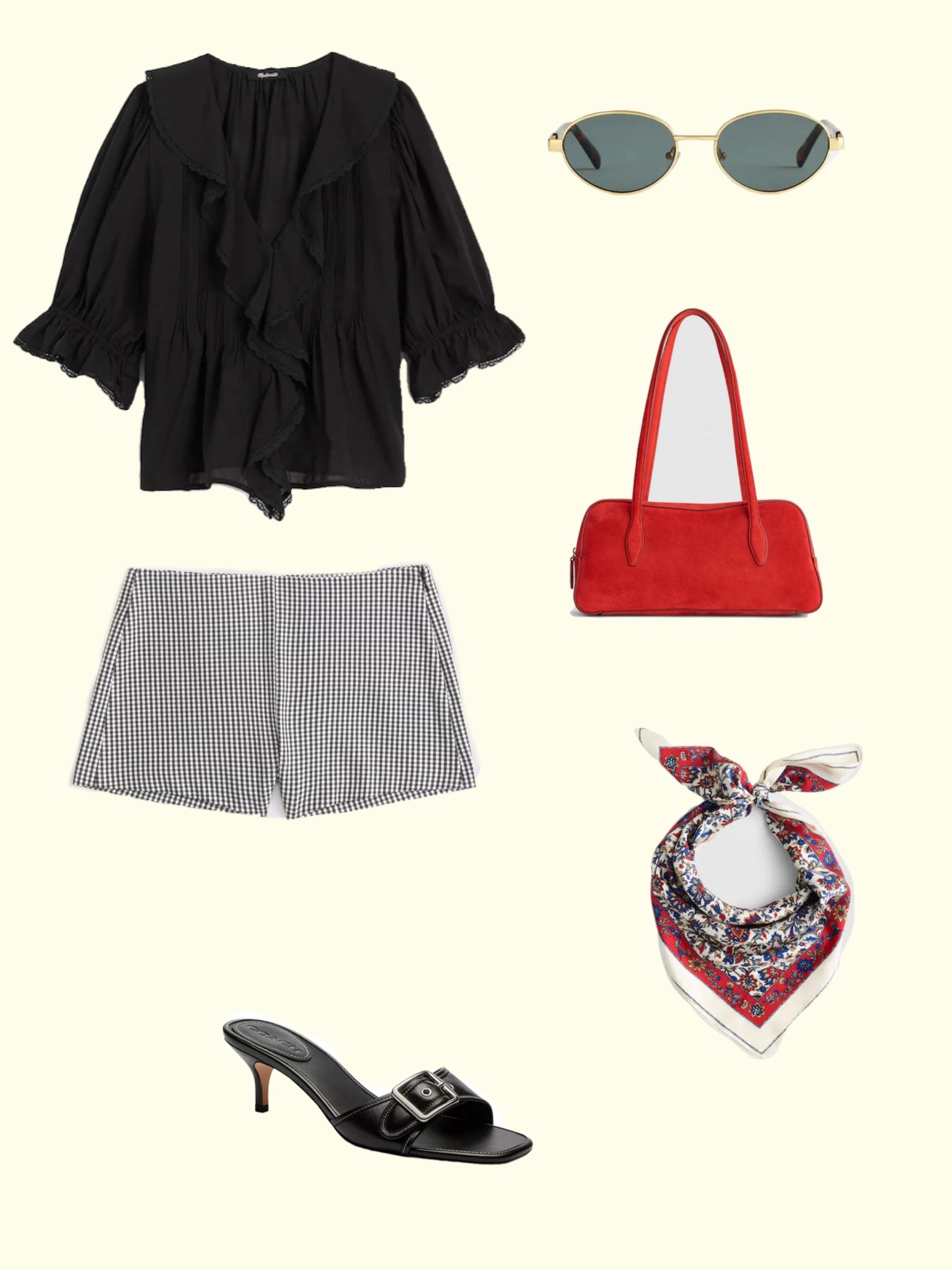 a fun and flirty fall fit (gingham shorts) 