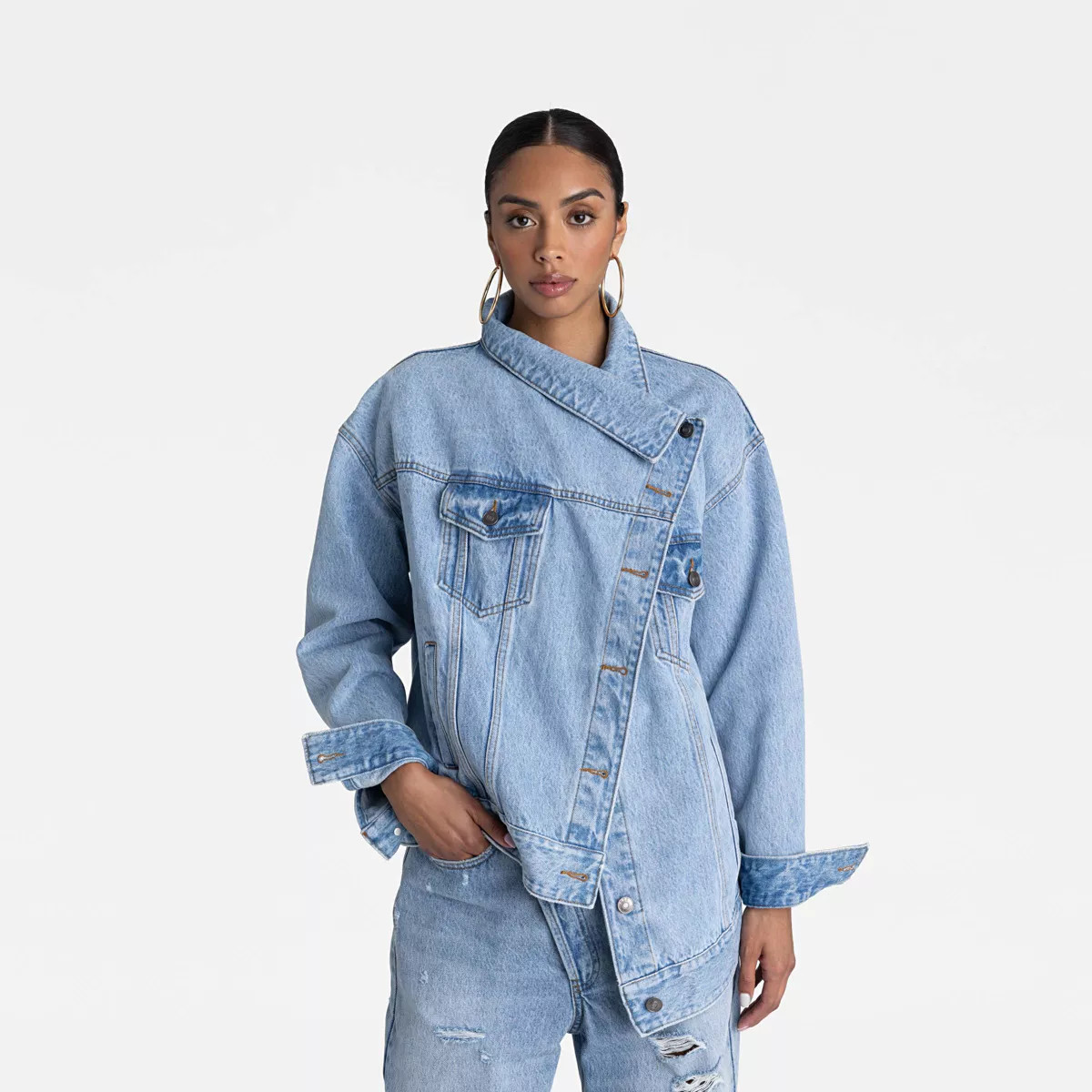 KBB by KAHLANA Women's 'The Denim Jacket' - Light Wash M | Target