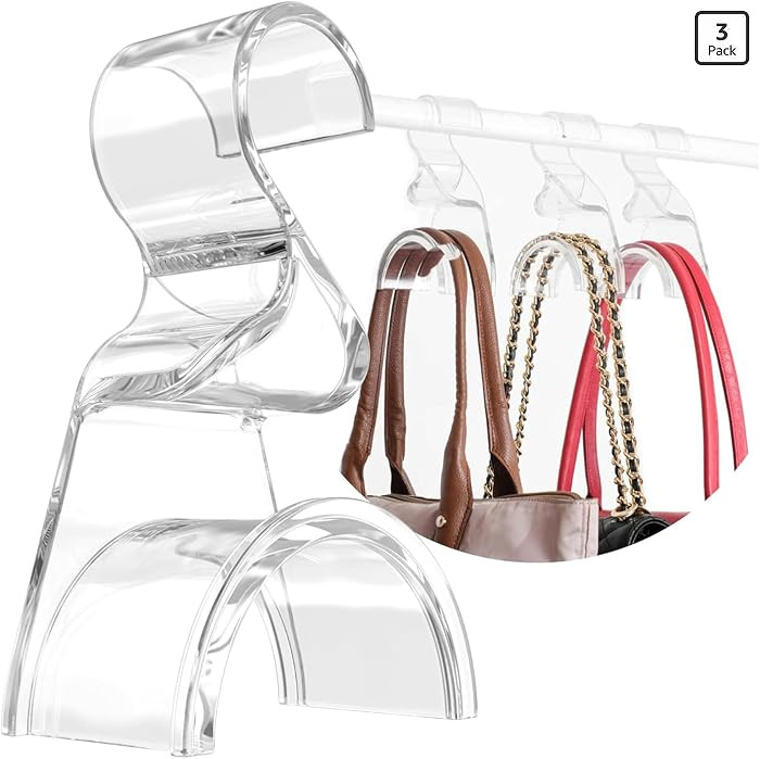 Wiosi Handbag Hanger 3 Pack - Durable Luxury Acrylic Holder Organizers Storage for Purse Tote Bag... | Amazon (US)
