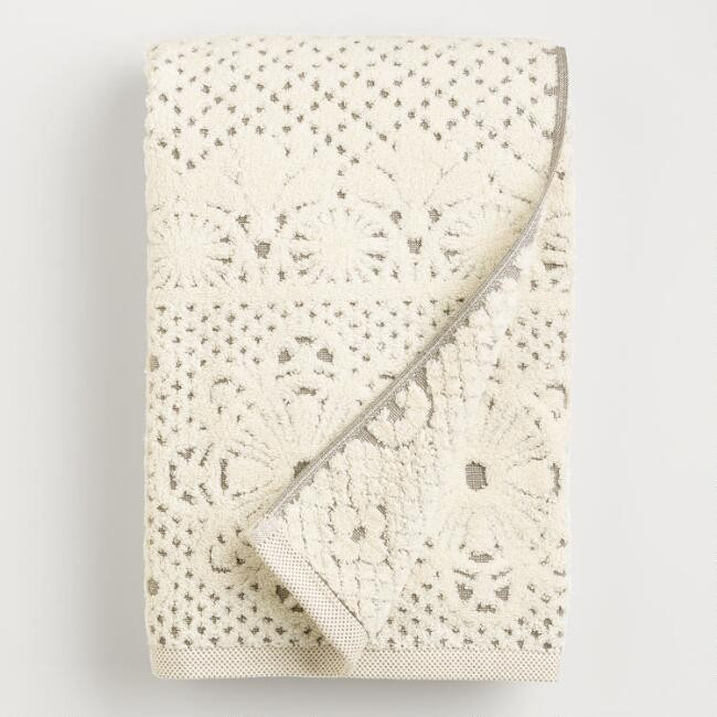 Lattice Sculpted Bath Towel | World Market