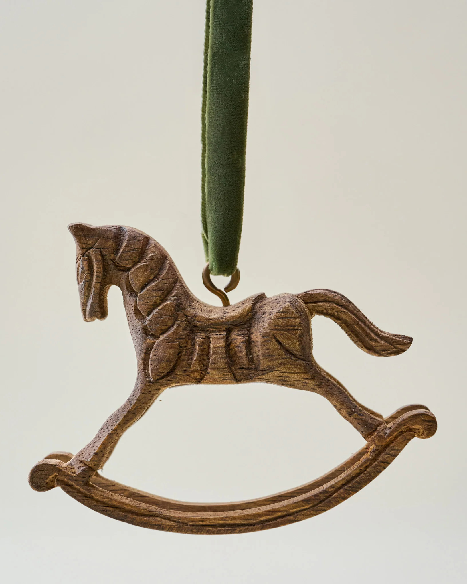 Hand-Carved Rocking Horse Ornament | Magnolia