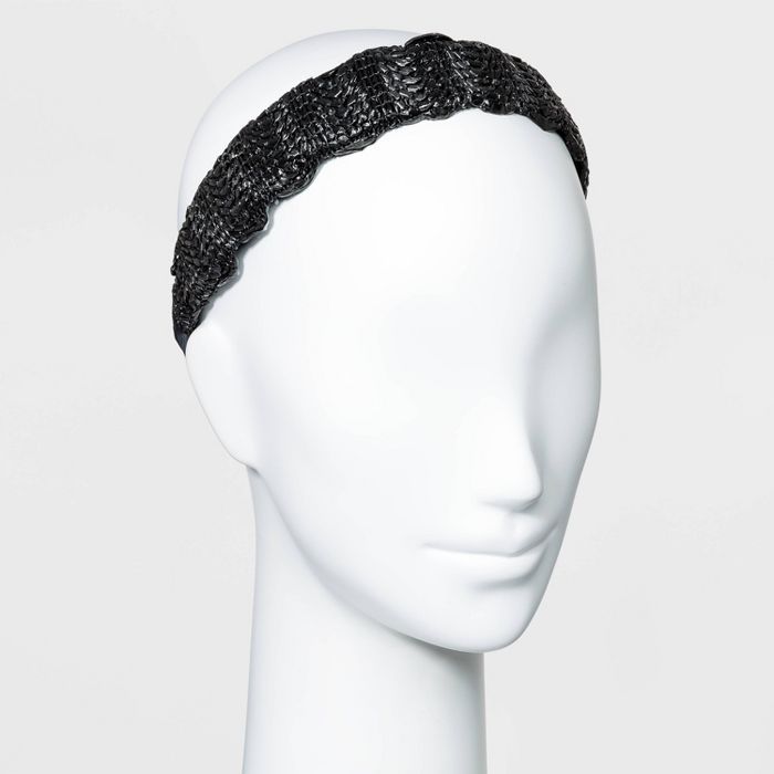 Solid Woven Wide Headband - A New Day™ Black | Target