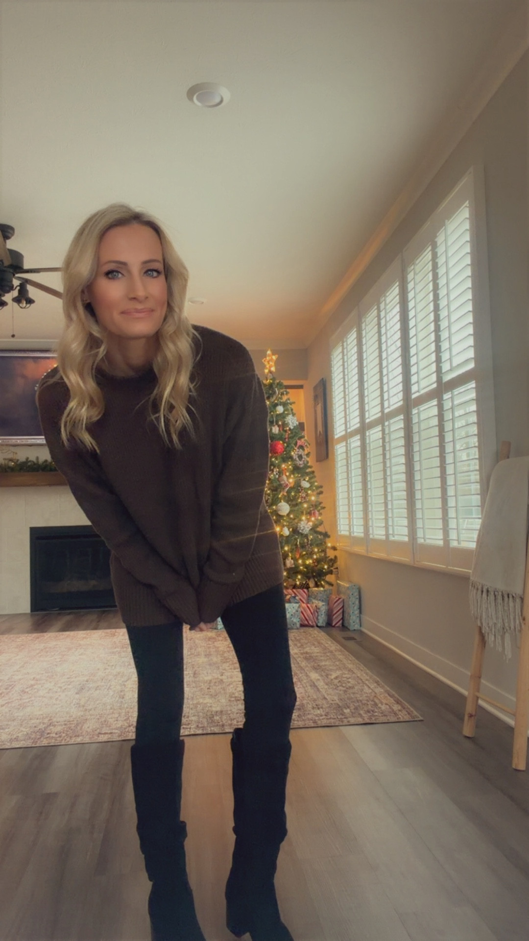 Oops I actually did a small in this sweater not a medium.. Use code MYFAMILY25 for 25% off these boots making them $22!! Linked entire outfit here 

#LTKootd #LTKdayinmylife #LTKSaleAlert