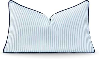Hofdeco Premium Coastal Hampton Style Patio Indoor Outdoor Lumbar Pillow Cover Only, 12"x20" Wate... | Amazon (US)