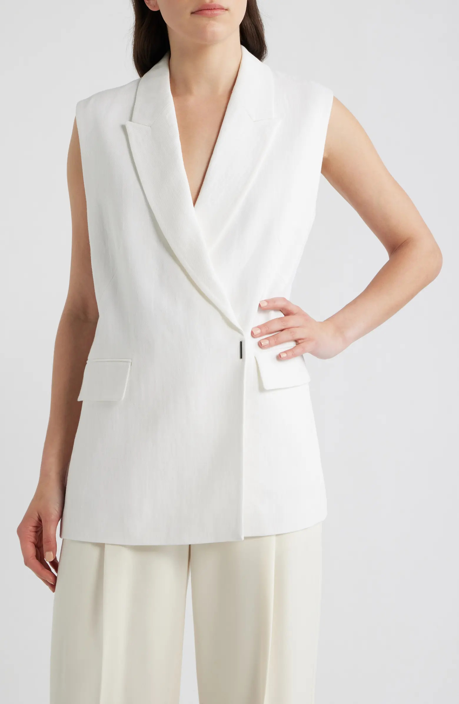BOSS Jankania Linen Blend Vest | Nordstrom | Nordstrom