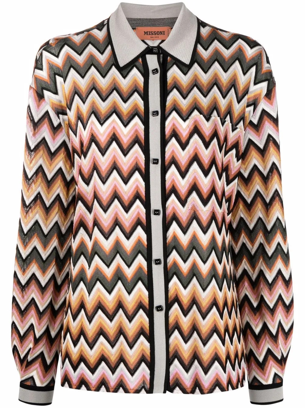 Missoni chevron-knit button-up Shirt - Farfetch | Farfetch Global