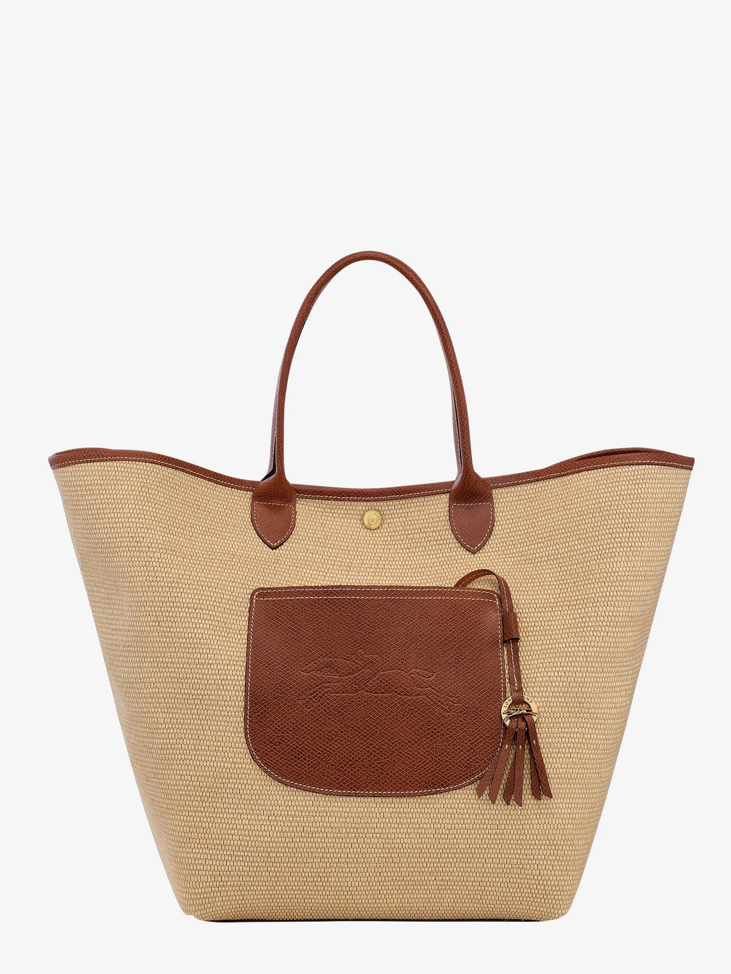 Le Panier Pliage L raffia and leather shoulder bag - LONGCHAMP PARIS - gender_Woman | Nugnes 1920