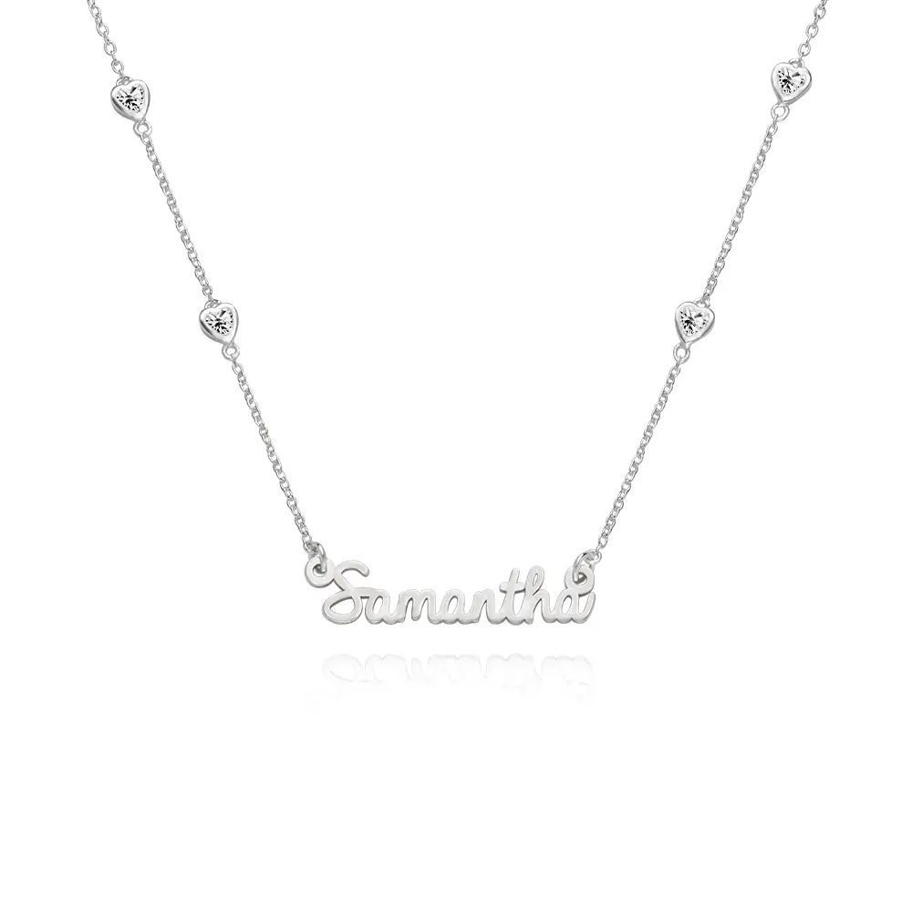 Charli Heart Chain Name Necklace in Sterling Silver | MYKA