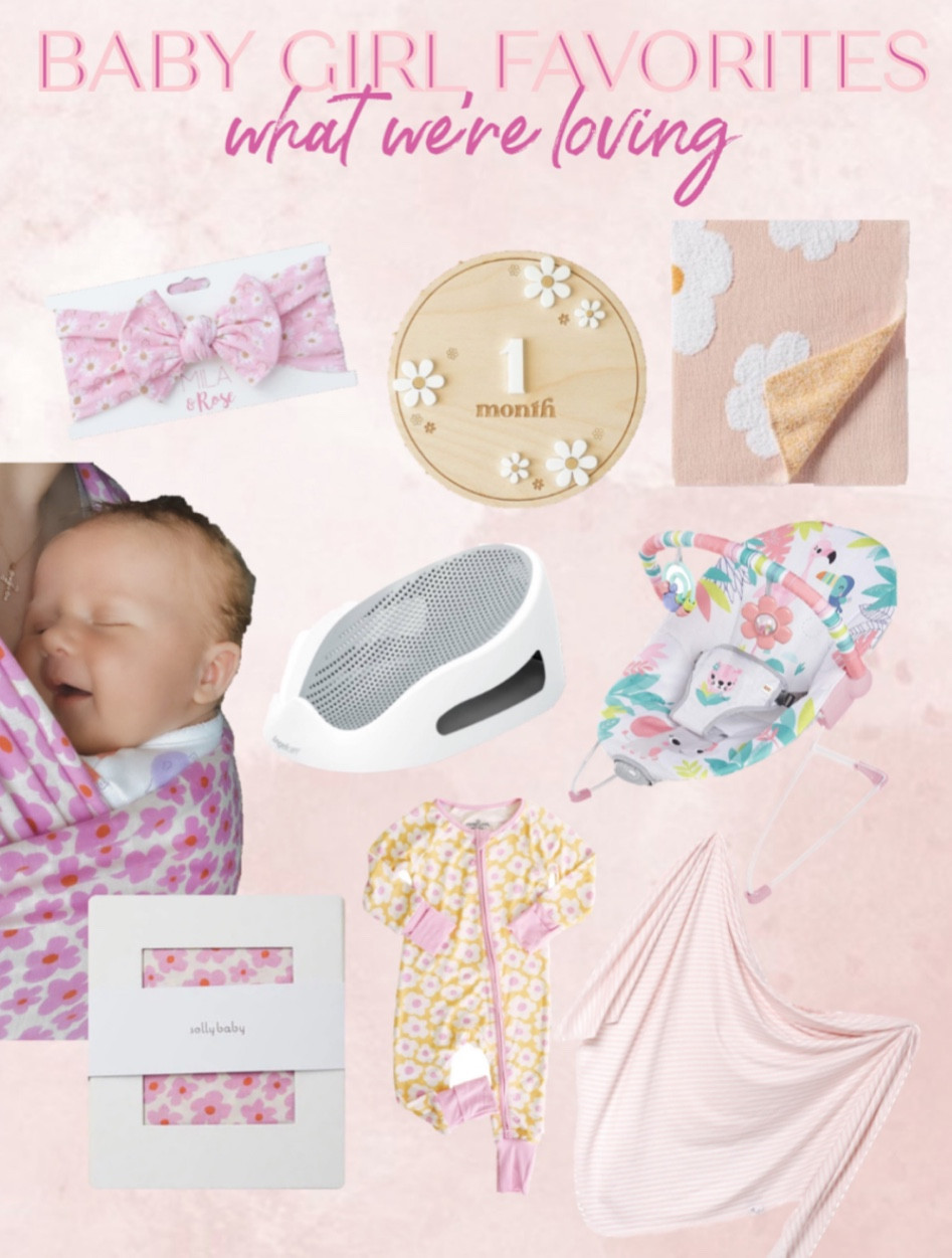 Baby girl faves 💕
.
.
.
#baby #babygirl #madinelson #sollybaby #babywrap #babycarrier #newborm #babyregistry #babyshower #babyshowergift #babybouncer #daisies #copperpearl #babyswaddle #swaddleblanket #babypajamas #etsy #babygirlbows #babybows #babybath
#babymilestone 

#LTKbaby #LTKbump #LTKunder50