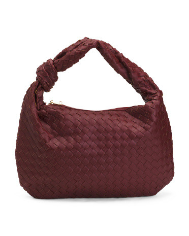 Vanessa Woven Knot Handle Hobo Bag | TJ Maxx