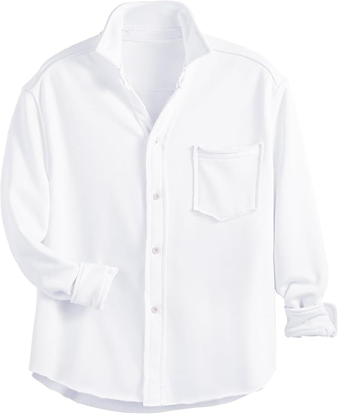 Hixiaohe Relaxed Button-Up Shirt Womens Tops Collared Long Sleeve Work Blouse V Neck Shirts Busin... | Amazon (US)