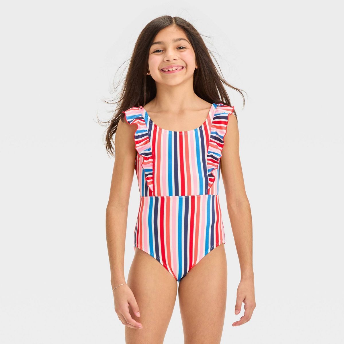 Girls' Sunshine Bound Striped One Piece Swimsuit - Cat & Jack™ XL Plus | Target