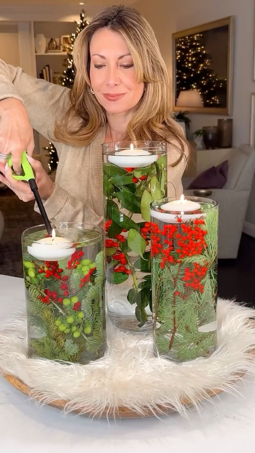 Festive Botanical Glass Centerpiece 
 ✨🎄is a quick and easy elegant and inexpensive way to create beautiful botanical holiday table decor. 

Displaying fresh or faux greens and berries in glass amplifies their vibrancy in the water and the floating candles add magic and so much ambiance.

#diycenterpiece #holidaytable #floatingcandlecenterpiece #christmascenterpiece #holidaydecortip 
 


#LTKHoliday #LTKparties #LTKhome