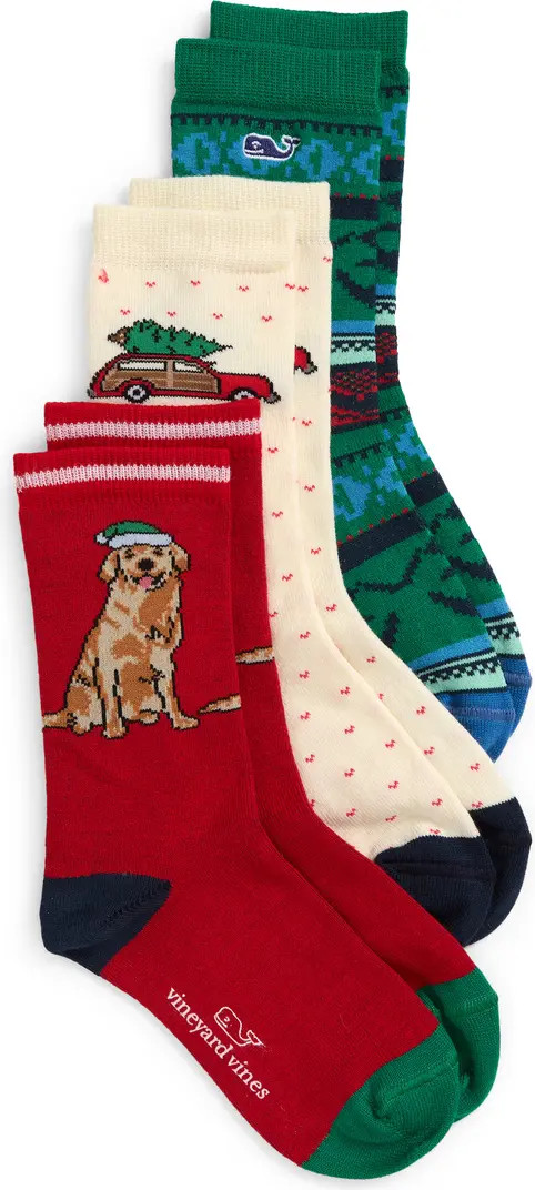 vineyard vines Kids' 3-Pack Assorted Holiday Icon Socks | Nordstrom | Nordstrom