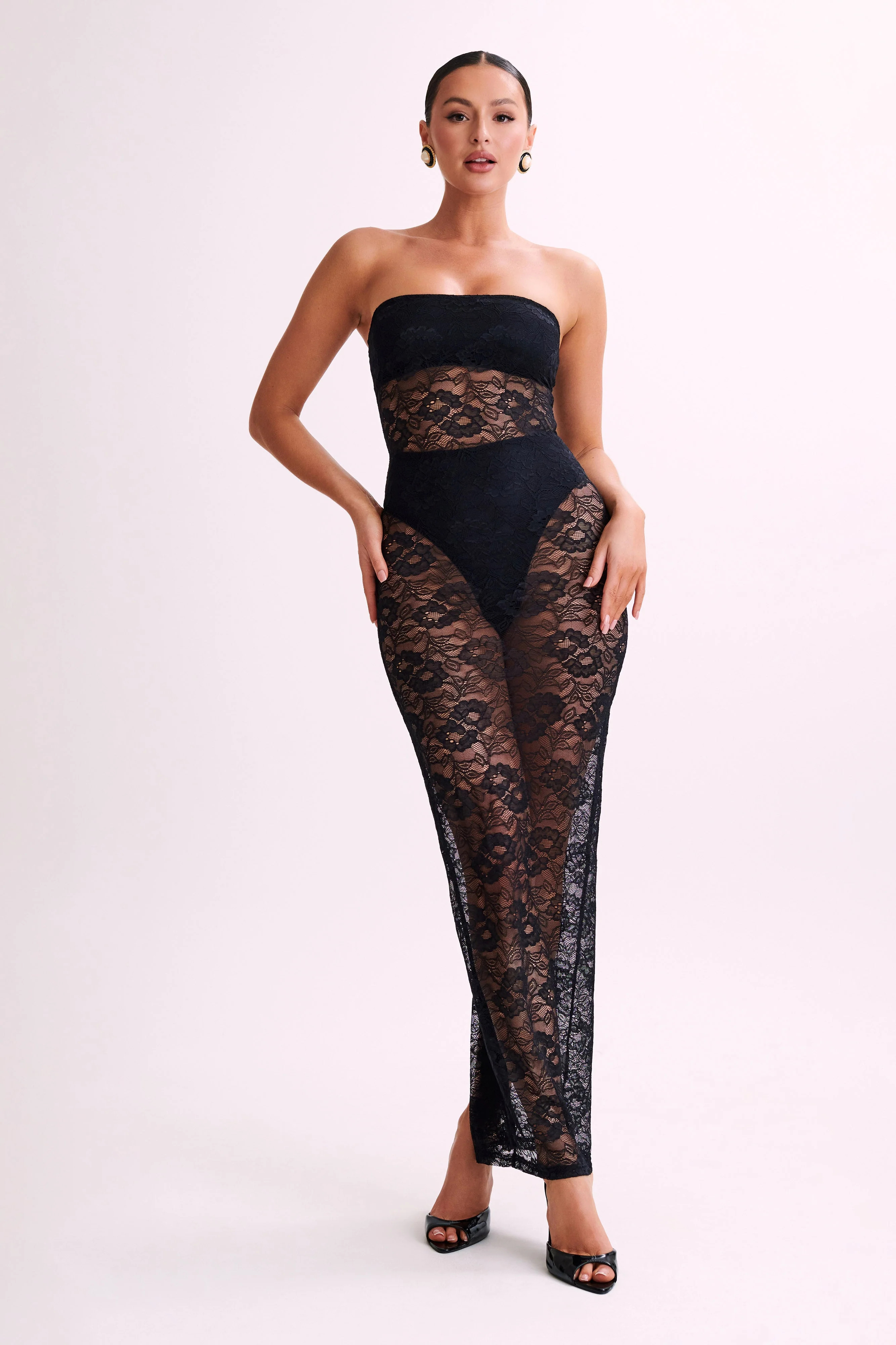 Sasha Strapless Maxi Dress - Black | MESHKI US