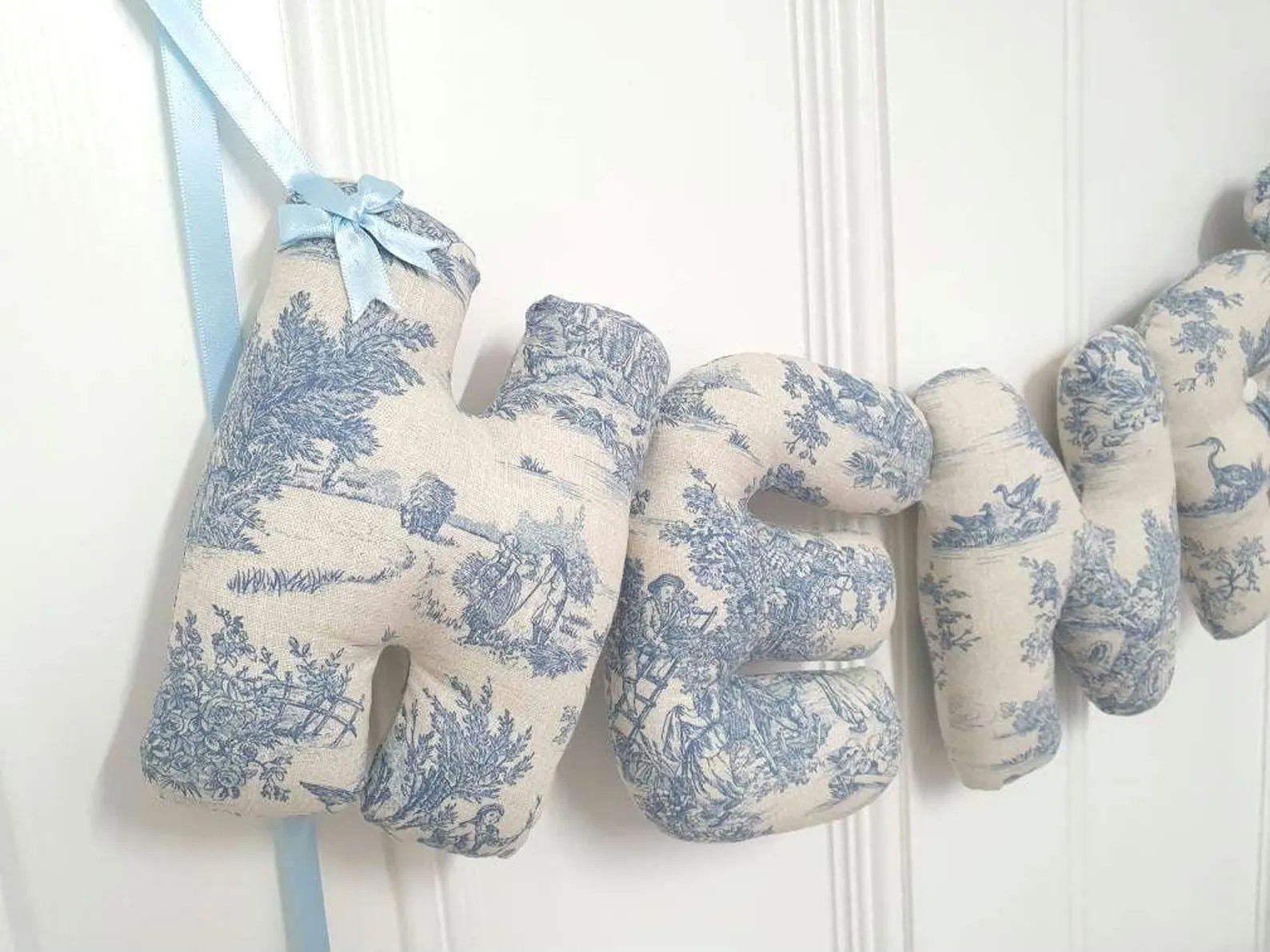 Personalised Name Banner, Toile De Joie Decor. Baby Wall Hanging. Baby Shower Gift. Baby Name Gar... | Etsy (US)