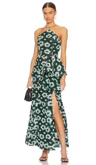 Georgina Maxi Dress in Multi Dark Green Wedding Guest Dress Green Bridesmaid Dress Green Outfit | Revolve Clothing (Global)