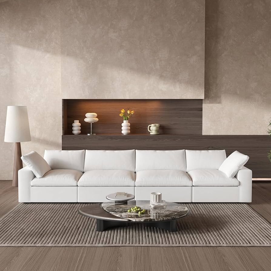 WJShome Modular Sectional Sofa Couch,Down Filled Cloud Couch,Oversized 4 Seater Minimalist Sofa,1... | Amazon (US)