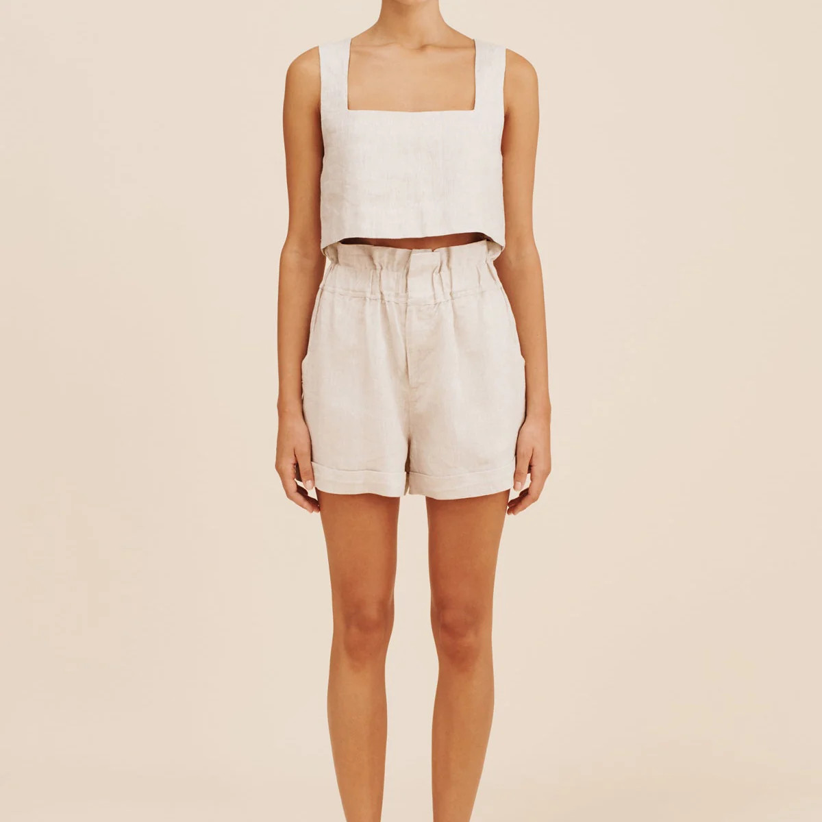 ALICE CROP TOP - NATURAL | POSSE (US)