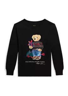 Ralph Lauren Childrenswear Boys 2-7 Polo Bear Cotton Long Sleeve T-Shirt | Belk