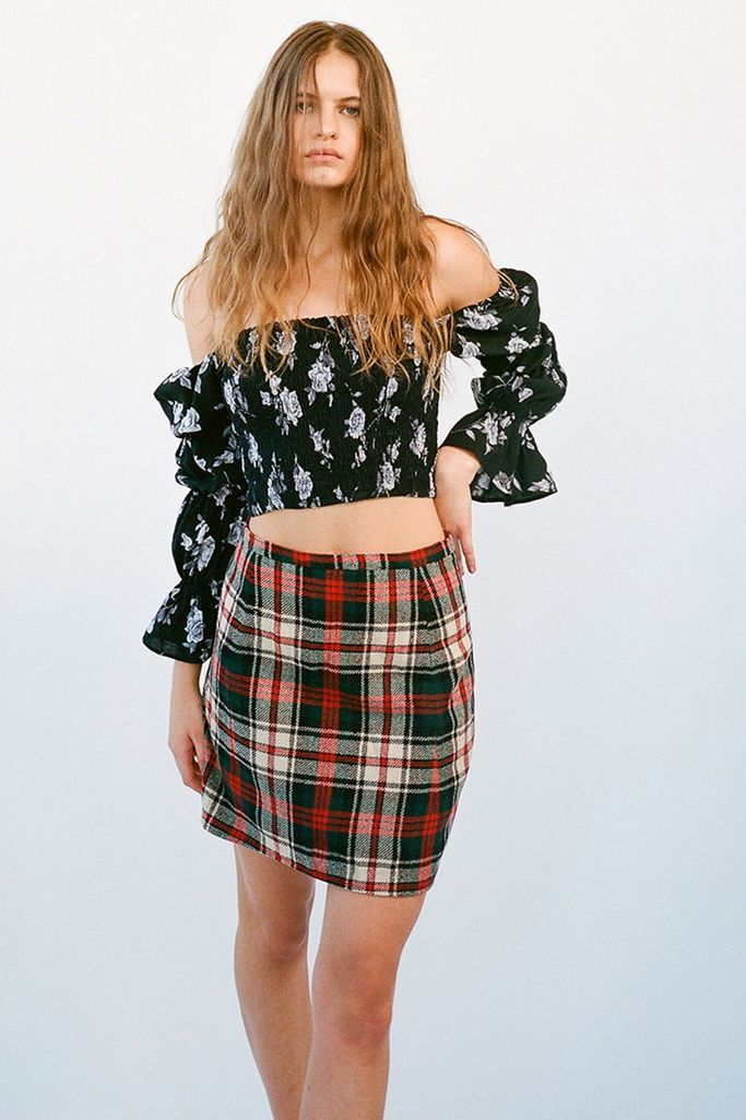 Urban Renewal Recycled A-Line Plaid Mini Skirt | Urban Outfitters (US and RoW)