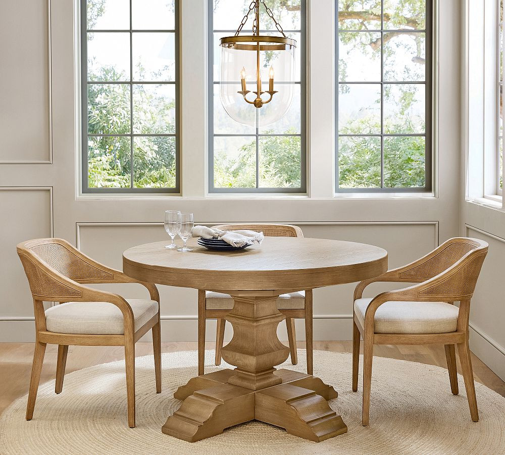 Banks Round Pedestal Extendable Dining Table (48"-72") | Pottery Barn (US)