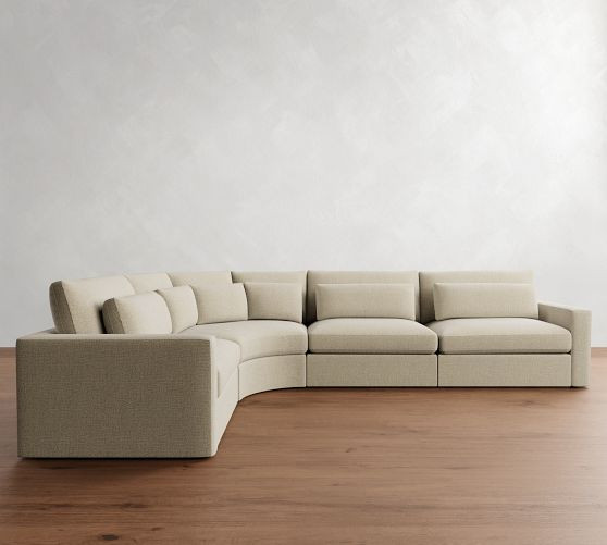 Westwood Square Arm Deep Seat 4-Piece Curved Wedge Sectional (151") | Pottery Barn (US)