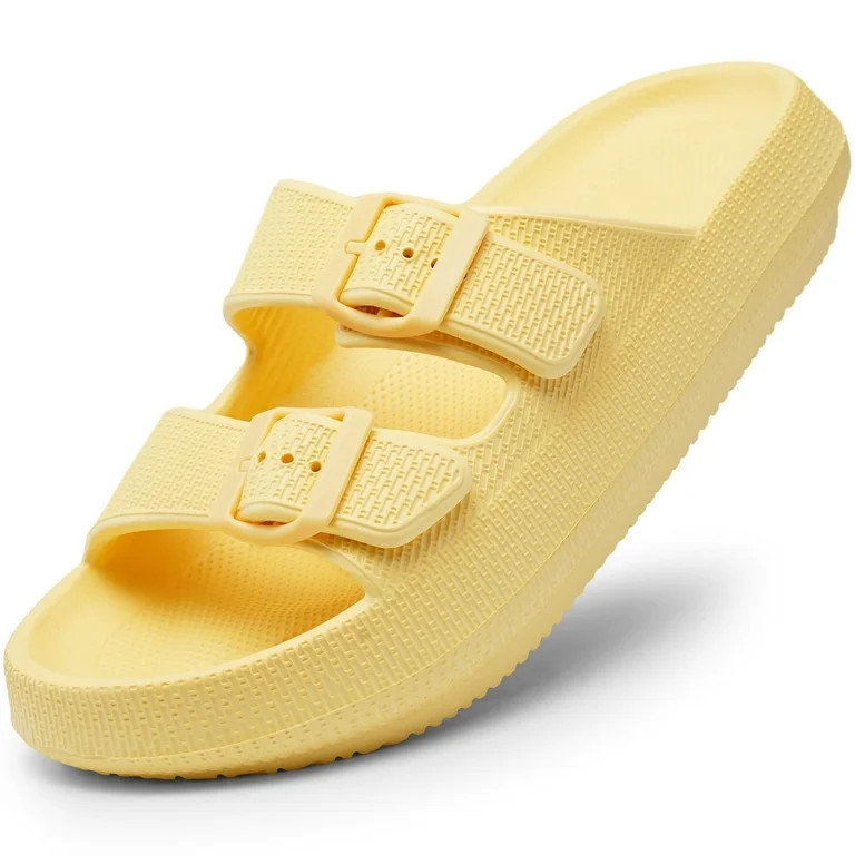 HARVEST LAND Women Slides Sandals Adjustable Double Buckles Cloud Sandals for Women Summer Beach ... | Walmart (US)