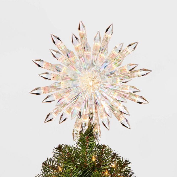 13.5in 37 LED Light Acrylic Starburst Tree Topper Iridescent - Wondershop™ | Target