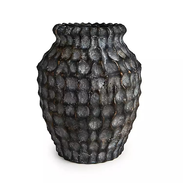 New! Black Hammered Ceramic Vase | Kirklands