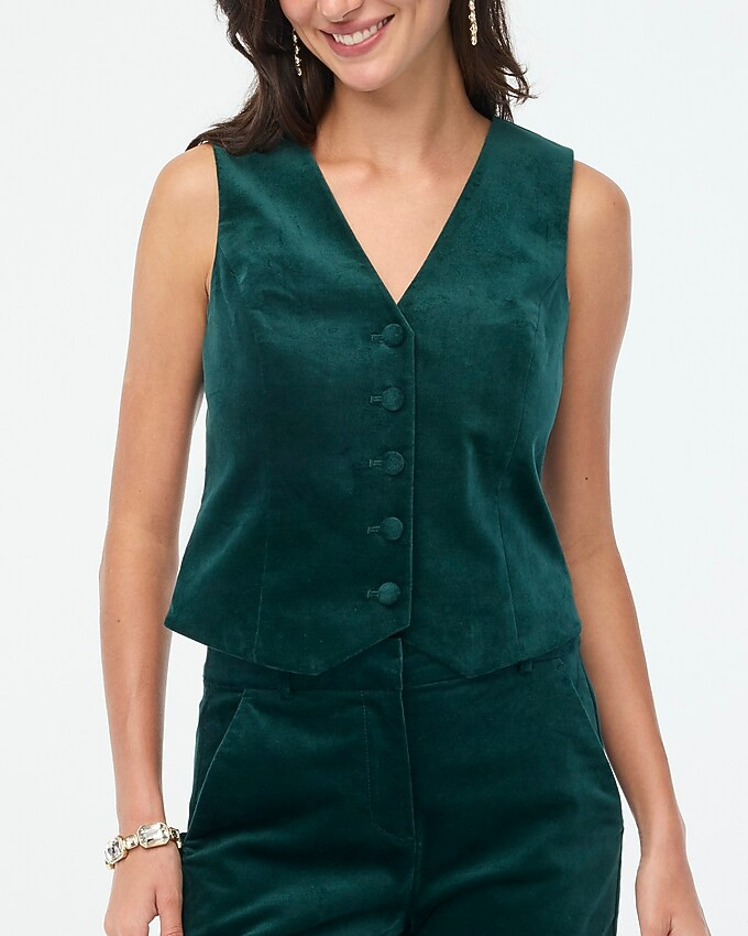 Velvet button-front vest | J.Crew Factory