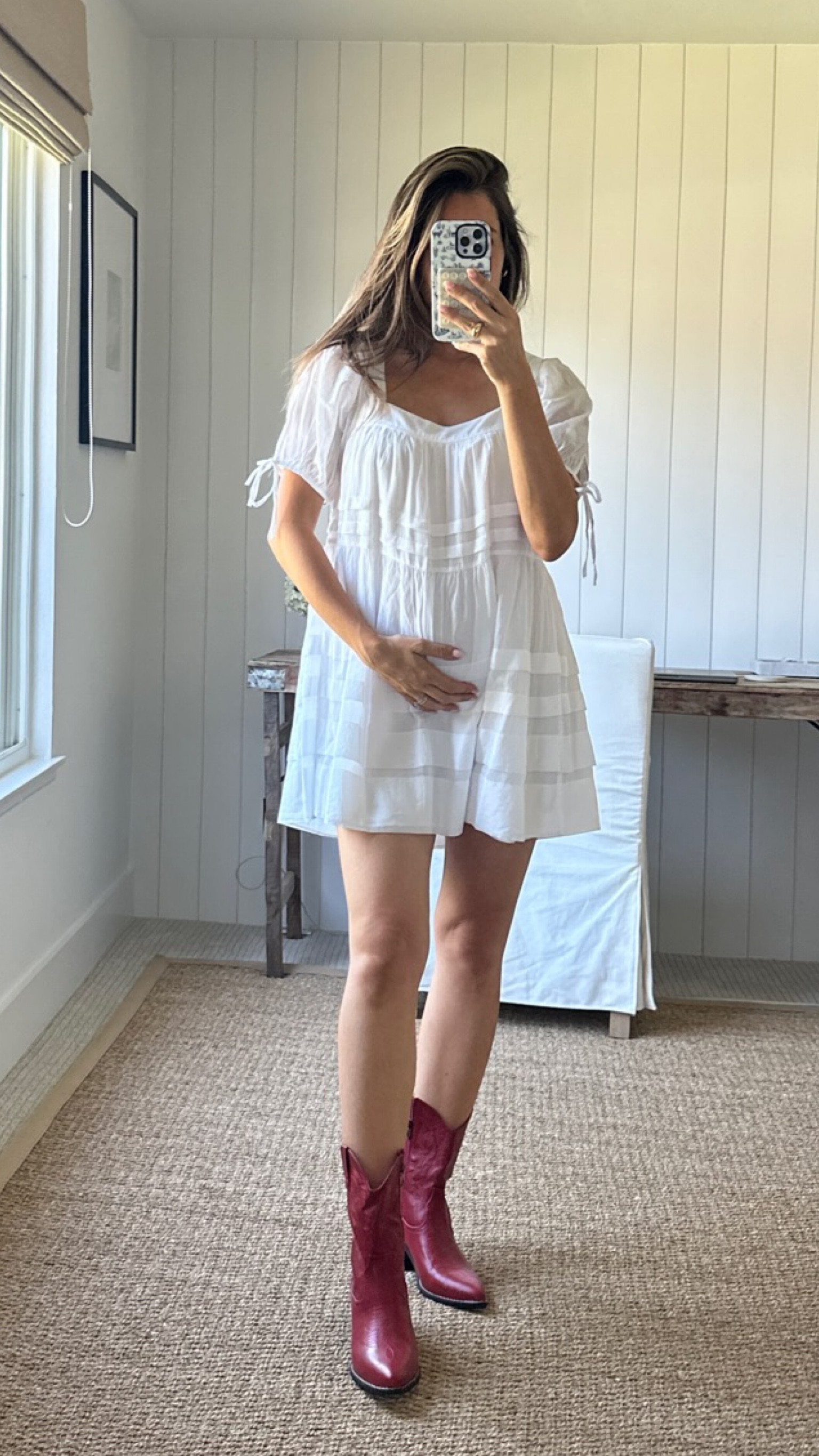 Country concert outfit, maternity, boots, white dress, summer outfit 

#LTKBump #LTKShoeCrush #LTKStyleTip
