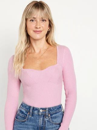Fitted Rib-Knit Sweater for Women | Old Navy (US)