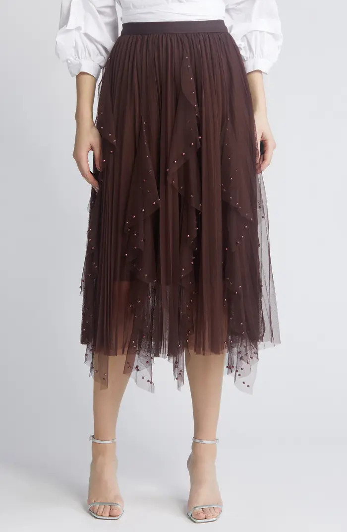 NIKKI LUND Wendy Beaded Tulle Skirt | Nordstrom | Nordstrom
