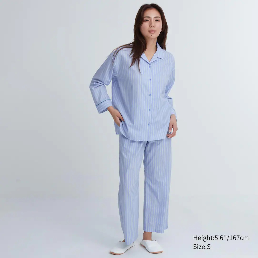 PYJAMA STRETCH DOUX À MANCHES LONGUES | Uniqlo FR