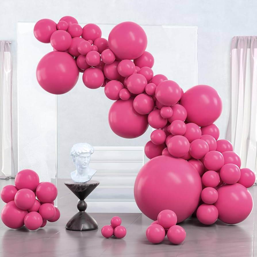 PartyWoo Hot Pink Balloons 100 pcs Different Sizes of 36 18 12 10 5 Inch Magenta Fuchsia Dark Pin... | Amazon (US)
