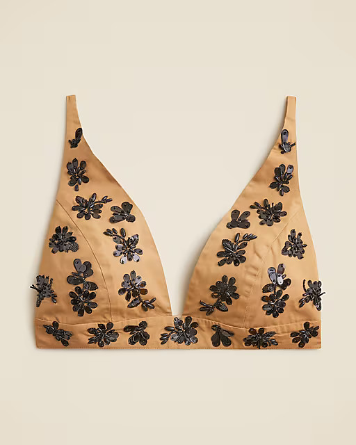 Collection bra top with floral sequins | J. Crew US