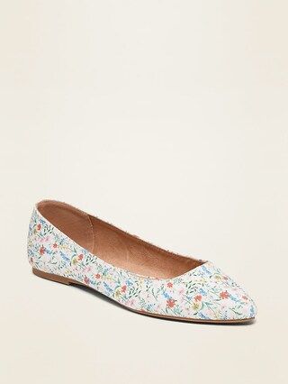 Patterned Textile Pointy-Toe Ballet Flats for Women | Old Navy (US)