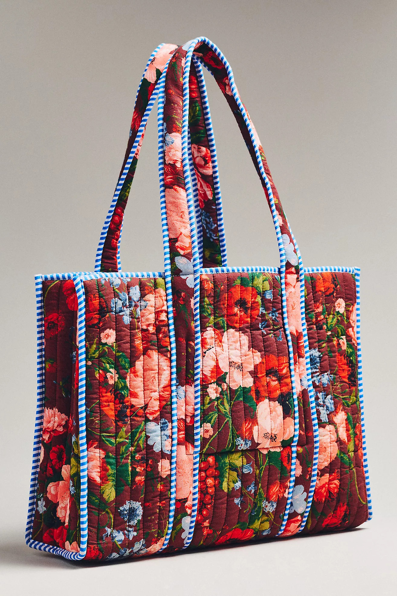 Maeve Two-Tone Patterned Puffy Tote Bag | Anthropologie (US)