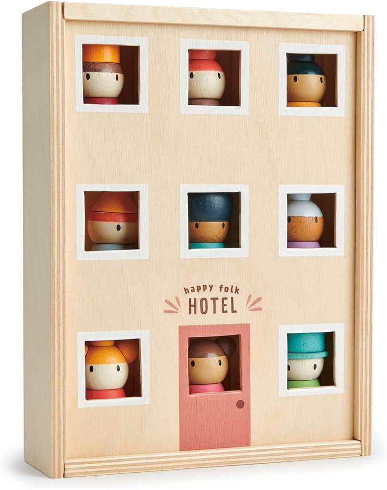 Tender Leaf Toys - Happy Folk Hotel - 9 Pcs Wooden Diversity Peg Dolls Open-Ended Toys - Montesso... | Amazon (US)