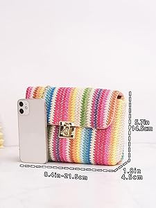 Verdusa Women's Striped Straw Clutch Bag Crossbody Handbag Purse | Amazon (US)