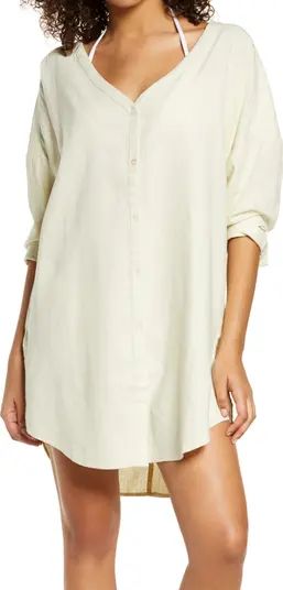 Oversize Linen Blend Cover-Up Shirt | Nordstrom