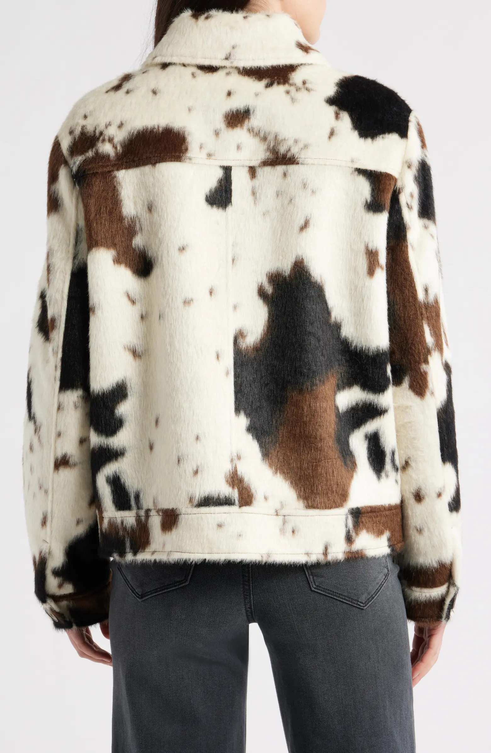Bernardo Cow Print Faux Fur Jacket | Nordstrom | Nordstrom