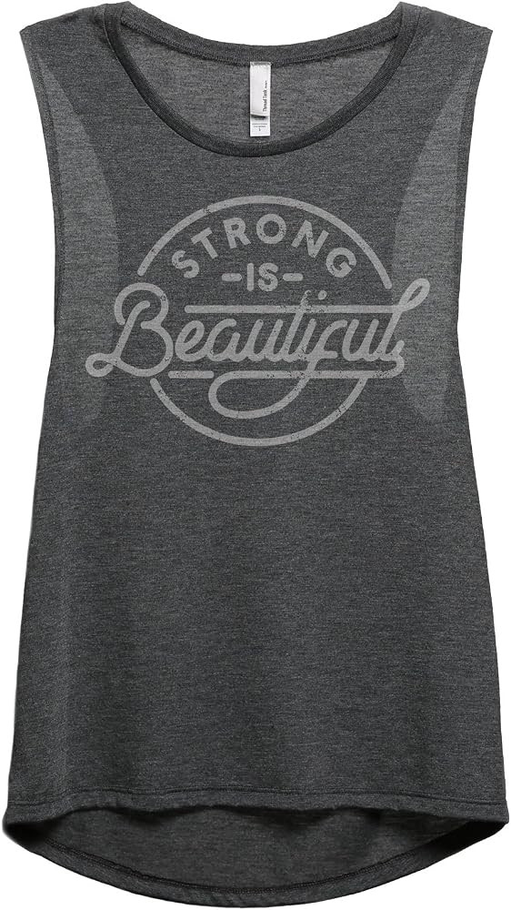 Strong is Beautiful Women's Fashion Sleeveless Muscle Tank Top Tee | Amazon (US)