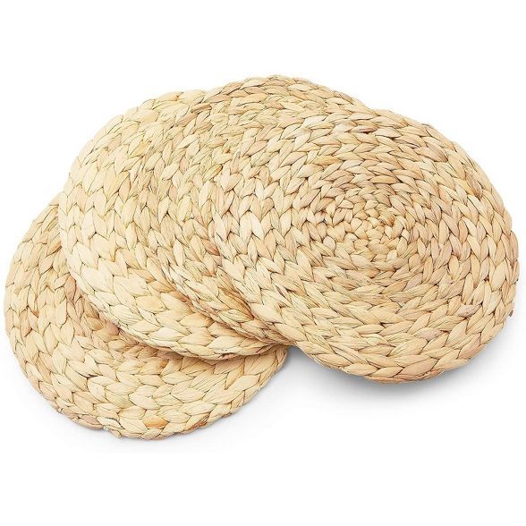 Farmlyn Creek 4 Pack Jute Woven Hyacinth Round Placemats for Table (11.8 in) | Target