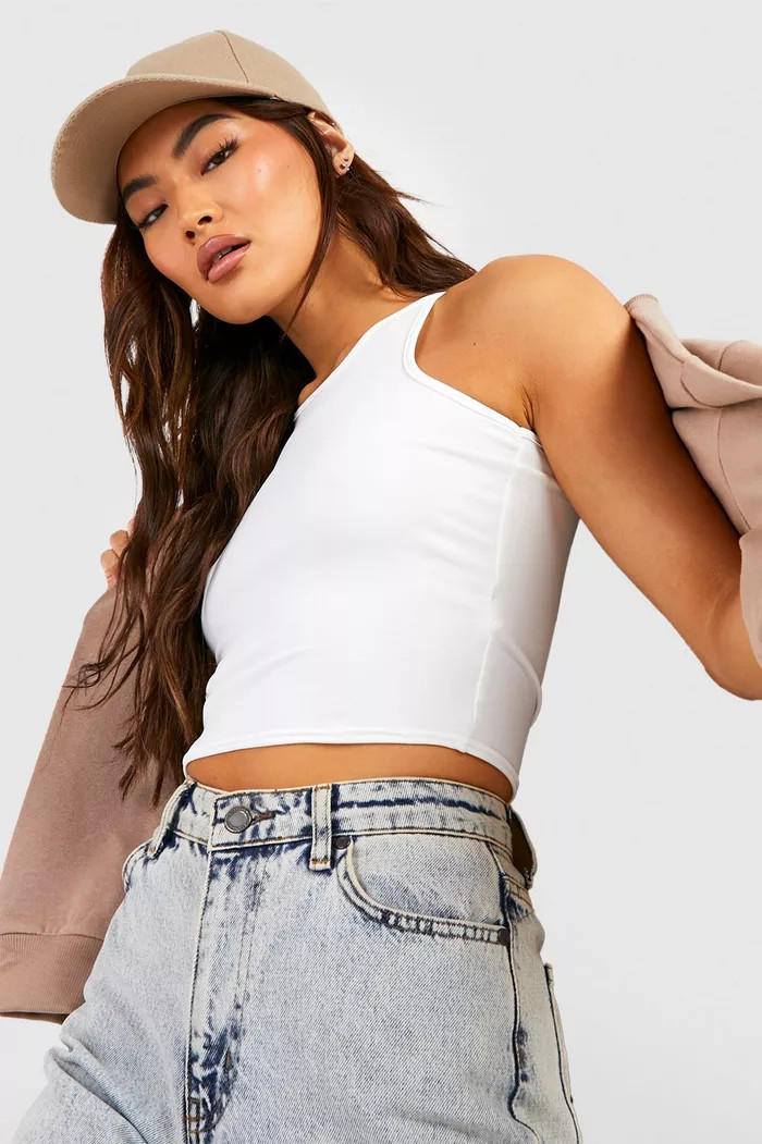 Basic Racer Slinky Crop Top | Boohoo.com (UK & IE)